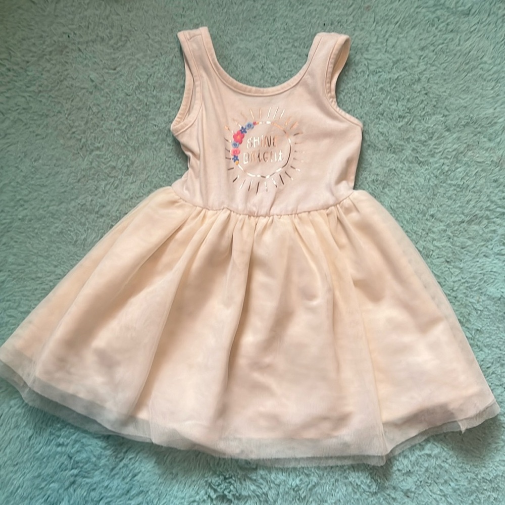 Old Navy girls tank dress 2T cream with tulle skirt